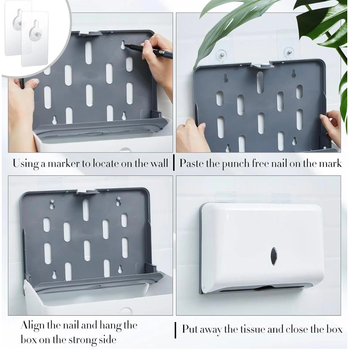 Plastic Heavy Wall Mountable Rectangle Tissue Holder — view 5