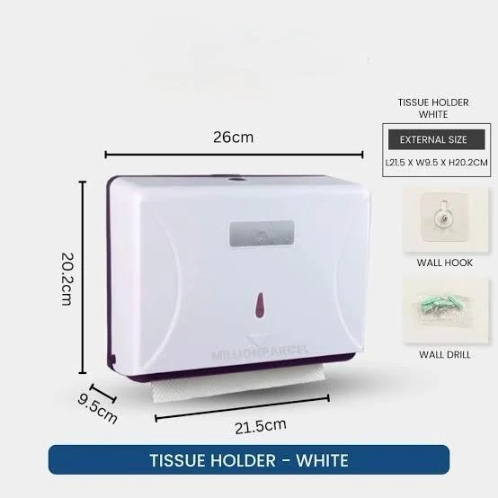 Plastic Regular Wall Mountable Rectangle Tissue Holder — view 2