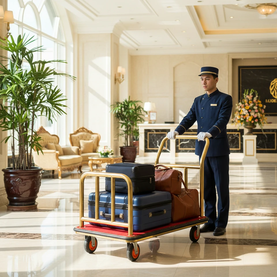 Rectangle Luggage Trolley with Heavy 15cm Diamater Wheels — view 3