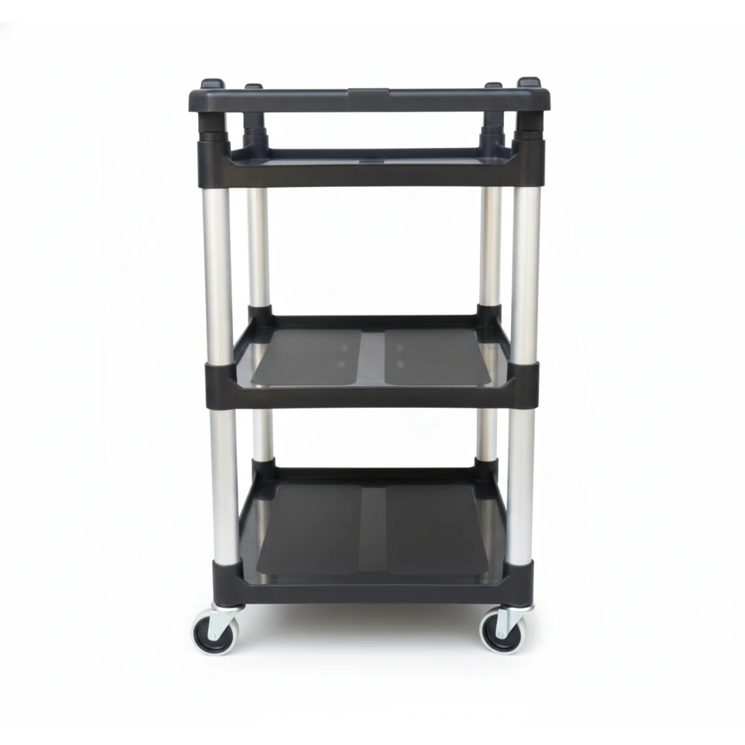 ABS Plastic Black 3 Layer Service Trolley — view 5