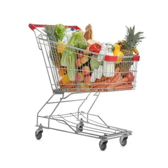 Extra Coated Aluminium Super Market Shopping Cart Trolley — view 3