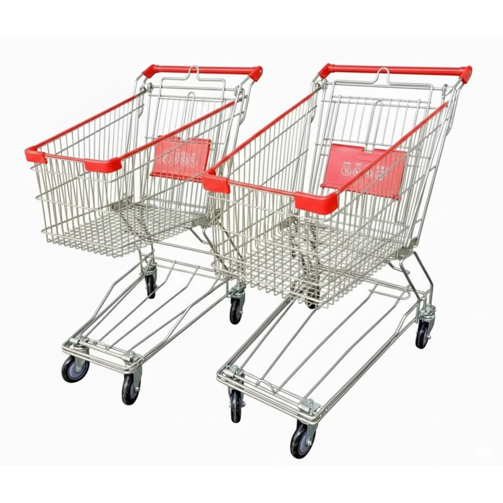 Extra Coated Aluminium Super Market Shopping Cart Trolley — view 7