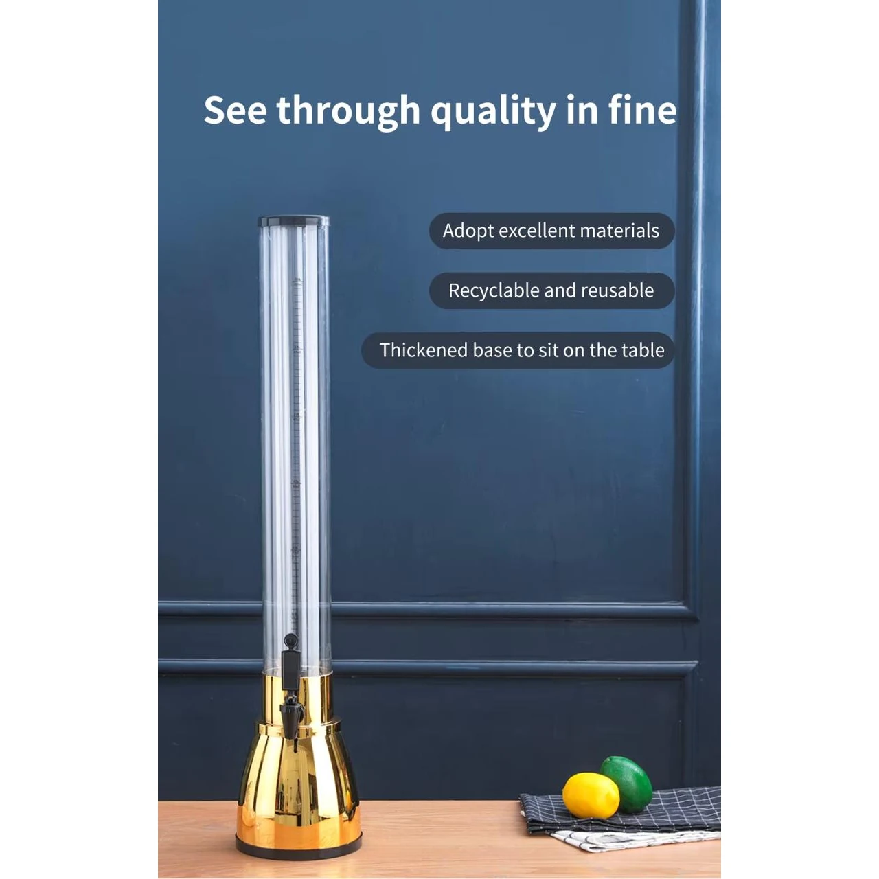 Beer Tower Long with Ice Tube - 3L — view 4