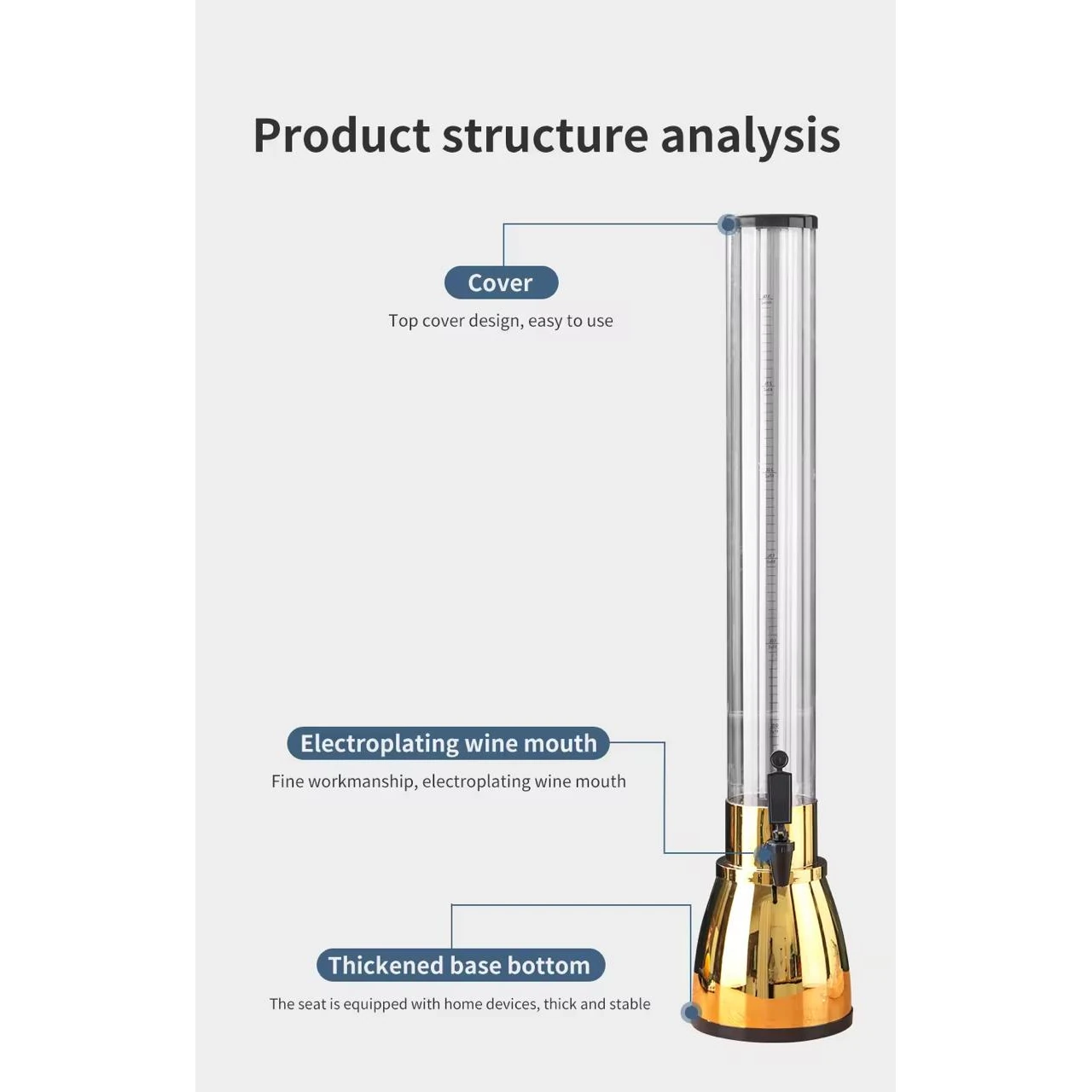 Beer Tower Long with Ice Tube - 3L — view 6