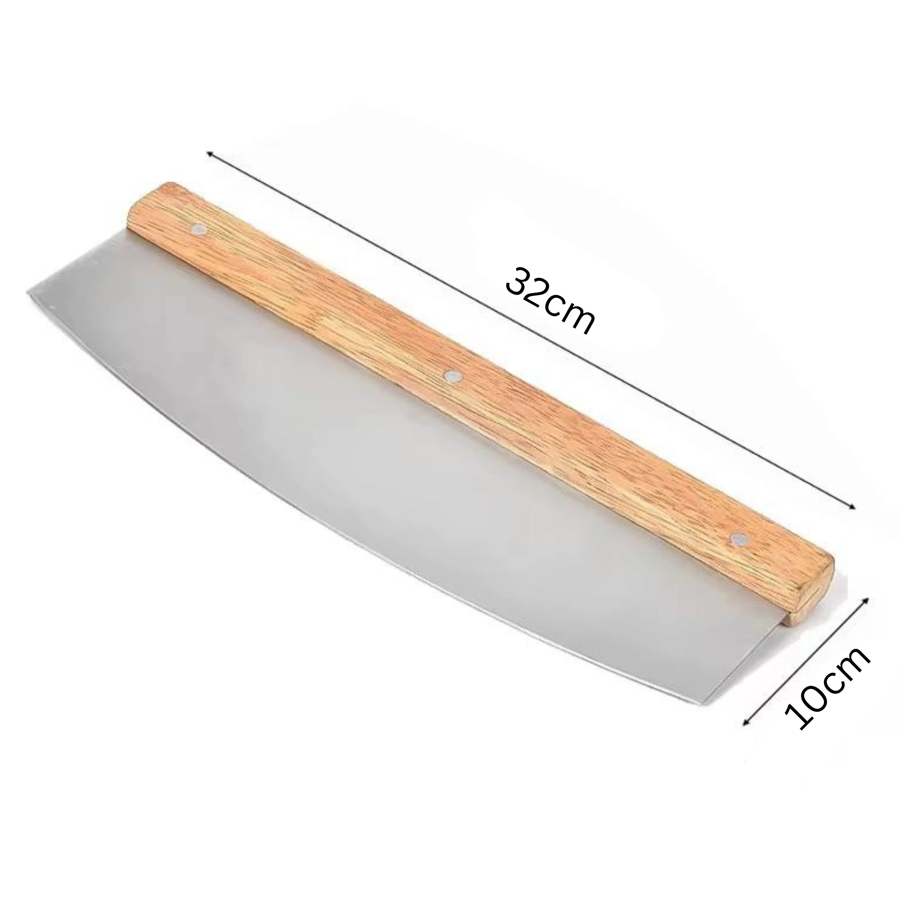 Wooden Handle U Shaped SS Pizza Cutter — view 2