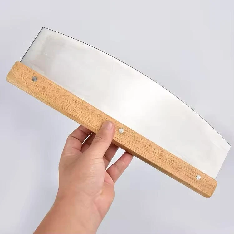 Wooden Handle U Shaped SS Pizza Cutter — view 6