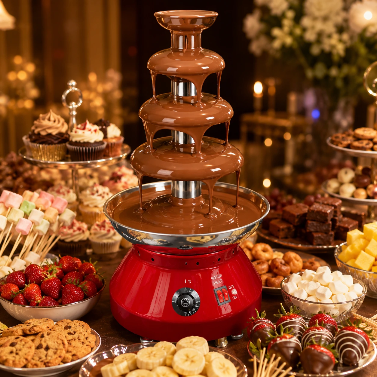Electric HEAVY SS Choco Fountain - 5 Layers 70cm
