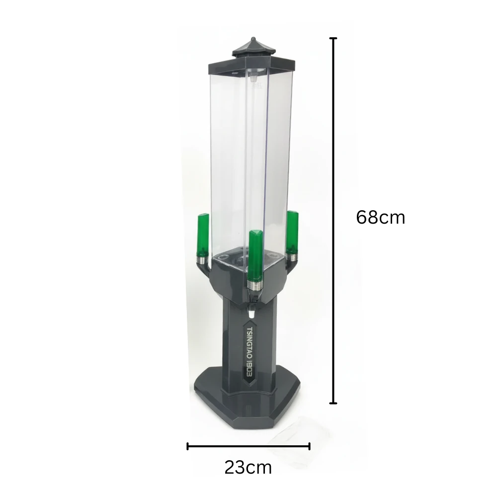 Beer Tower with 3 Green Taps - LED Backlight | 3 Compartments 3 Flavours | 3L — view 2