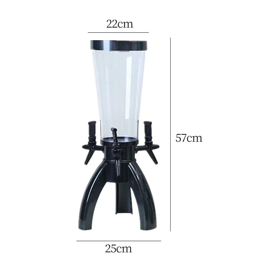 Beer Tower with 3 Taps & Ice Tube - 3L | Black — view 2