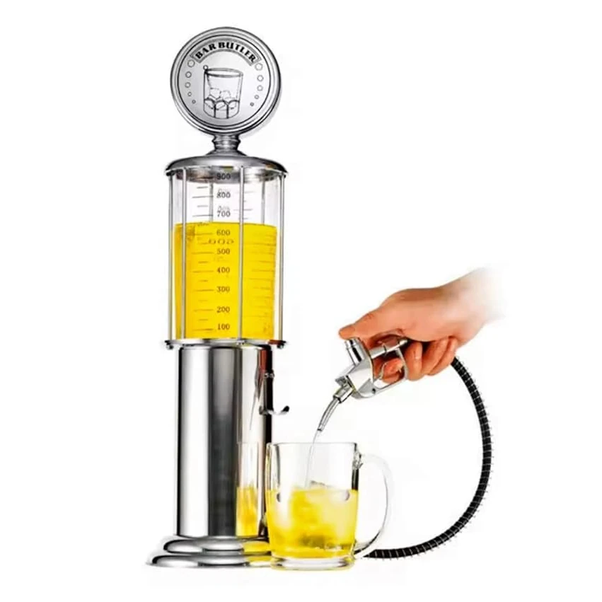 Plastic Bar Butler Liquor Pump Dispenser - 1L | Silver — view 4