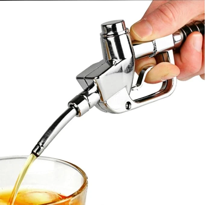 Plastic Bar Butler Liquor Pump Dispenser - 1L | Silver — view 6