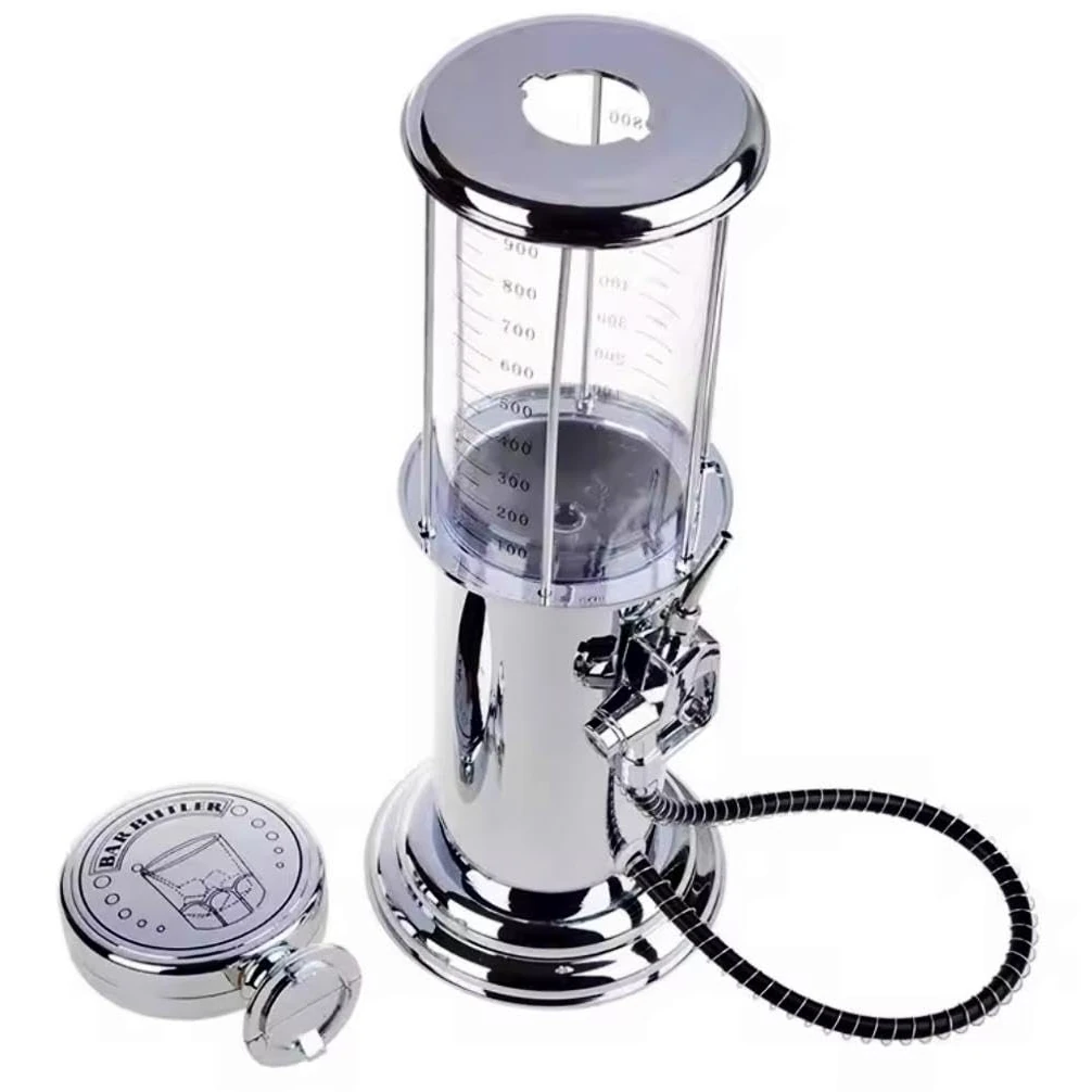 Plastic Bar Butler Liquor Pump Dispenser - 1L | Silver — view 8
