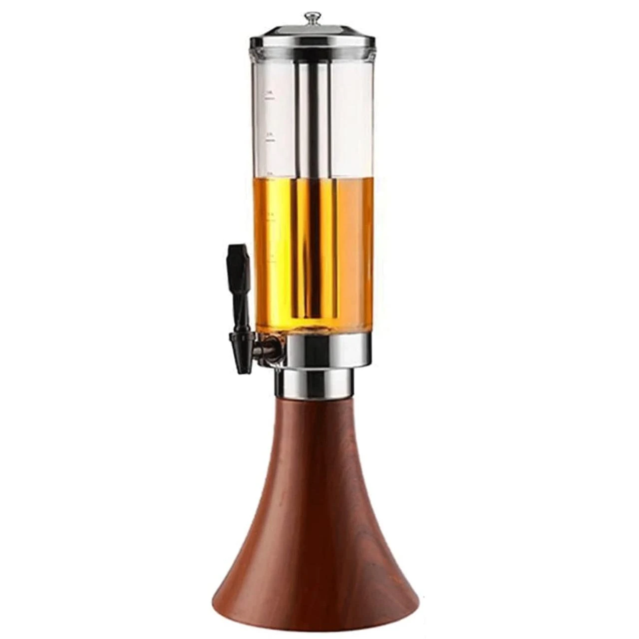 Beer Tower with SS Gel Based Ice Tube & LED Lights - 3L — Brown
