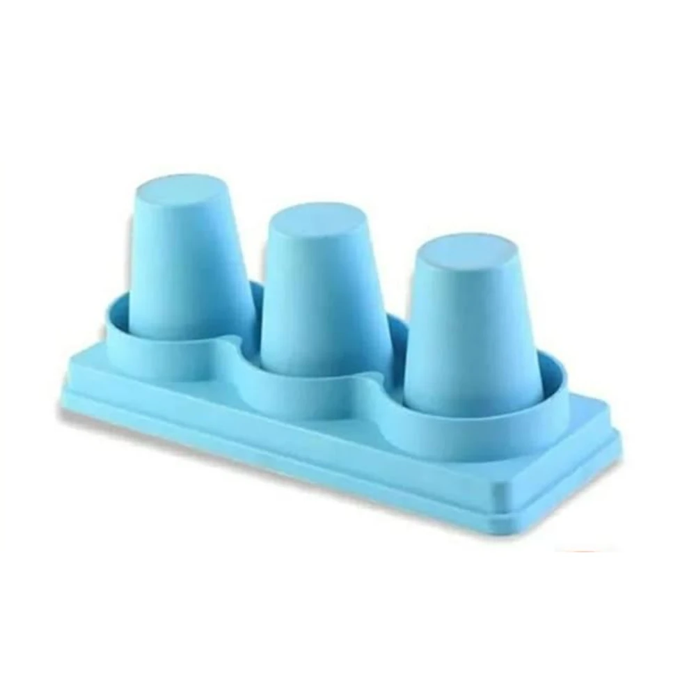 ABS Fibre Cylindrical 3 Slot Cup Holder — Blue