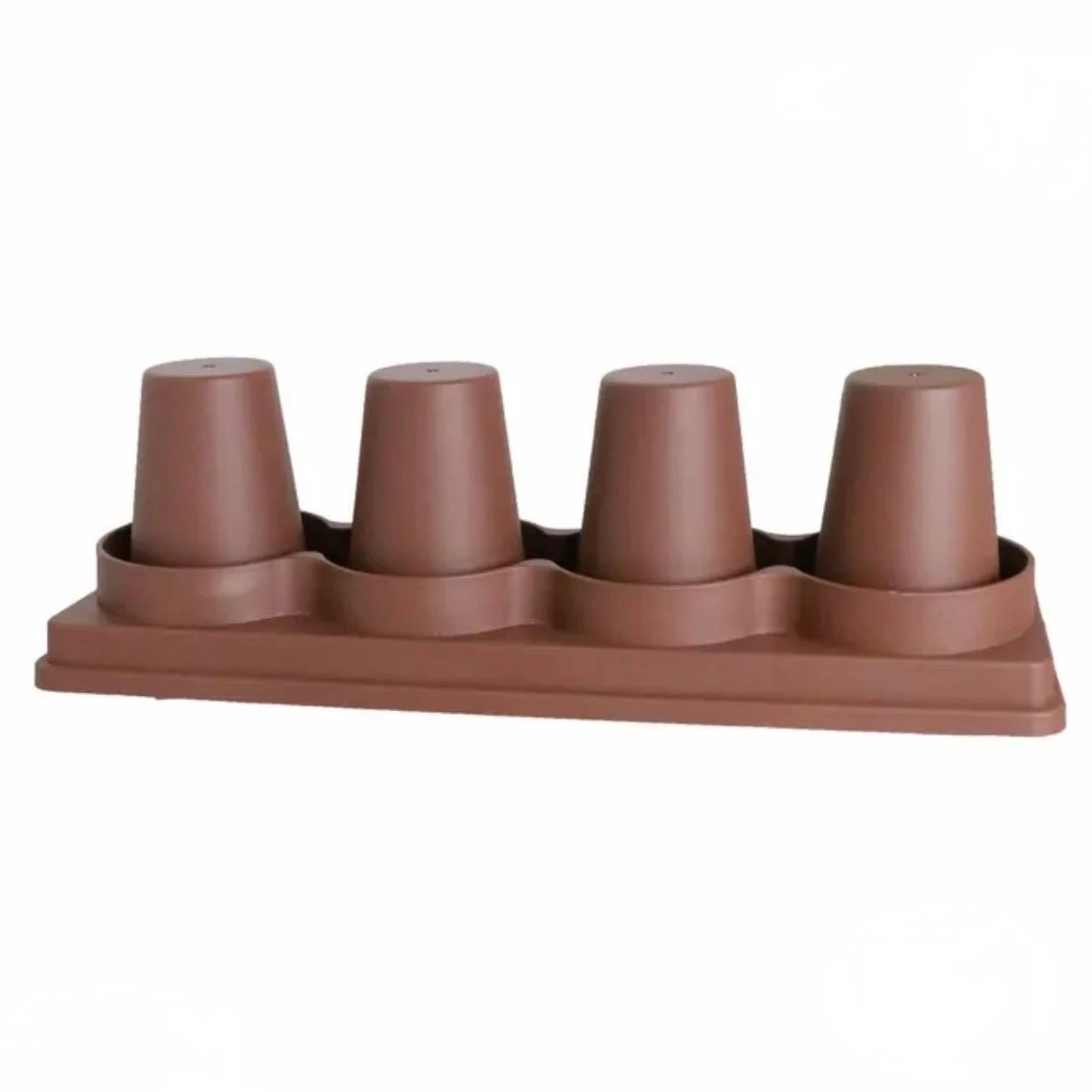 ABS Fibre Cylindrical 4 Slot Cup Holder — Brown