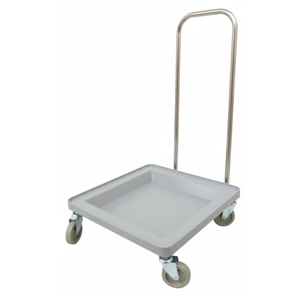 Premium Fibre White Glass Rack Trolley