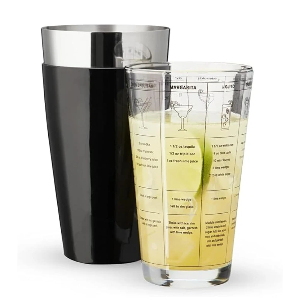 PC Boston Shaker 450ml with SS Vinyl Coated Tumbler — Black