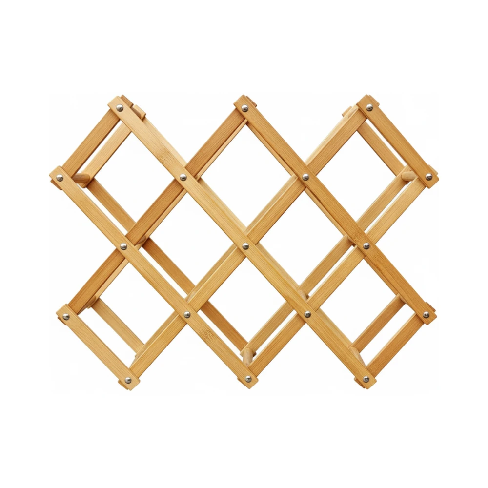 Wooden Foldable Bamboo Wine Holder — 10C