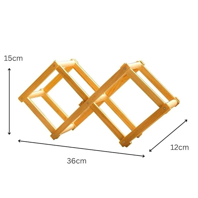 Wooden Foldable Bamboo Wine Holder — view 2