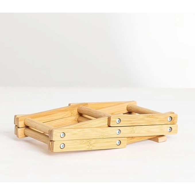 Wooden Foldable Bamboo Wine Holder — view 6