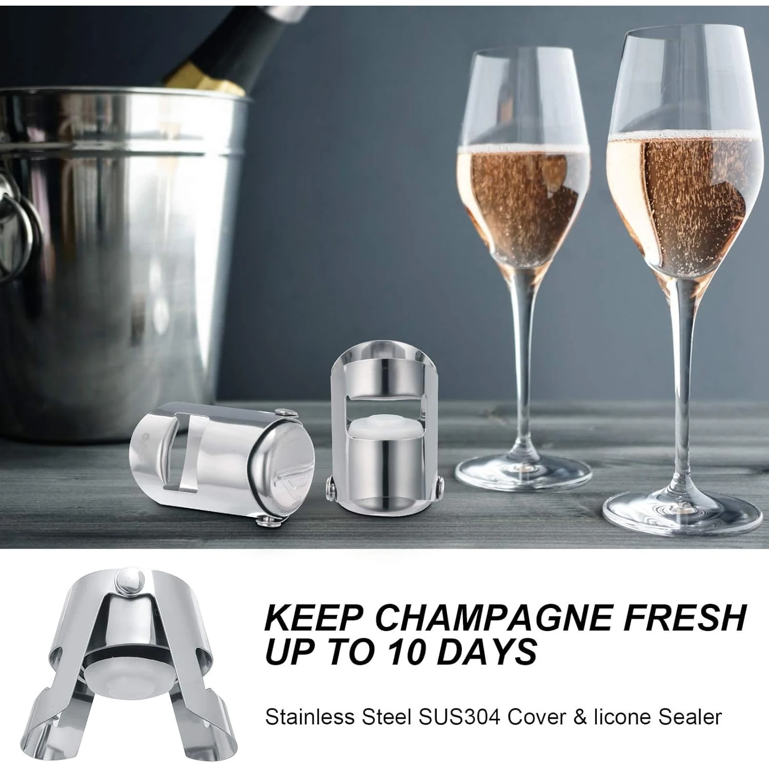 SS Champagne Stopper — view 6