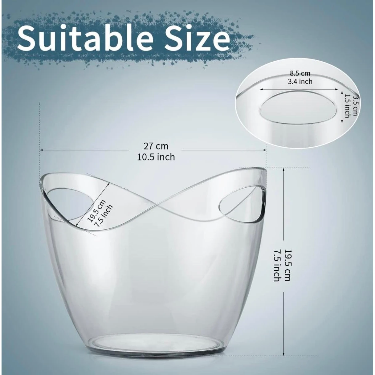 PC Heavy U-Shaped Wine Bucket — view 2