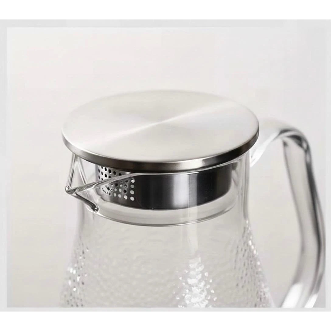 VAMA Square PC Jug with SS Lid - 1500ml | Dual Pour Design (Wide Flow & Strainer) | Single pc Box Packing — view 7