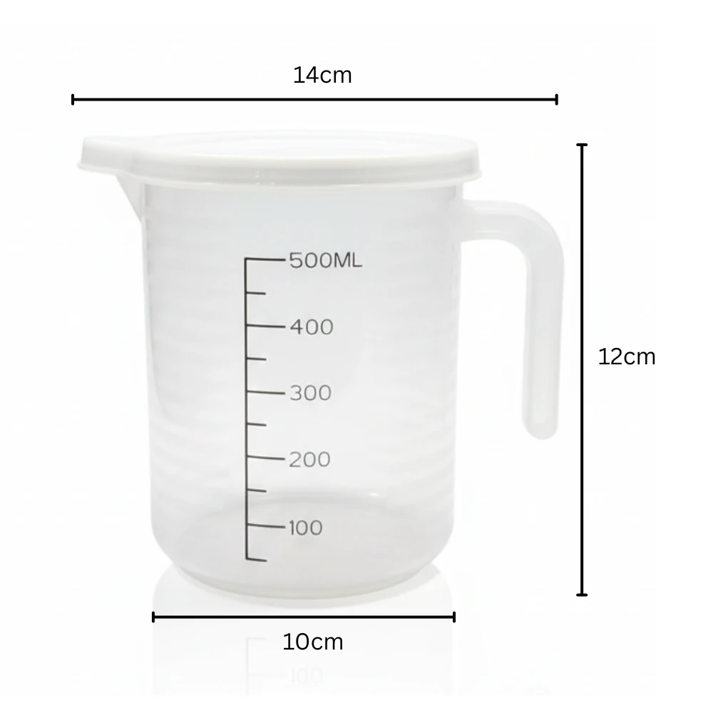 Virgin Plastic Jugs with Measurements + Lid — view 2