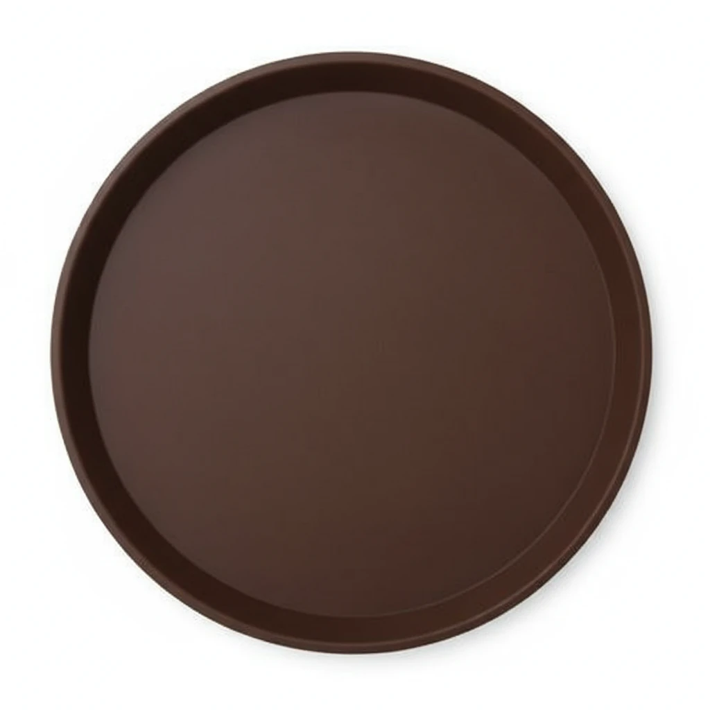Anti Skid Tray - Heavy| Round | 14" — BROWN