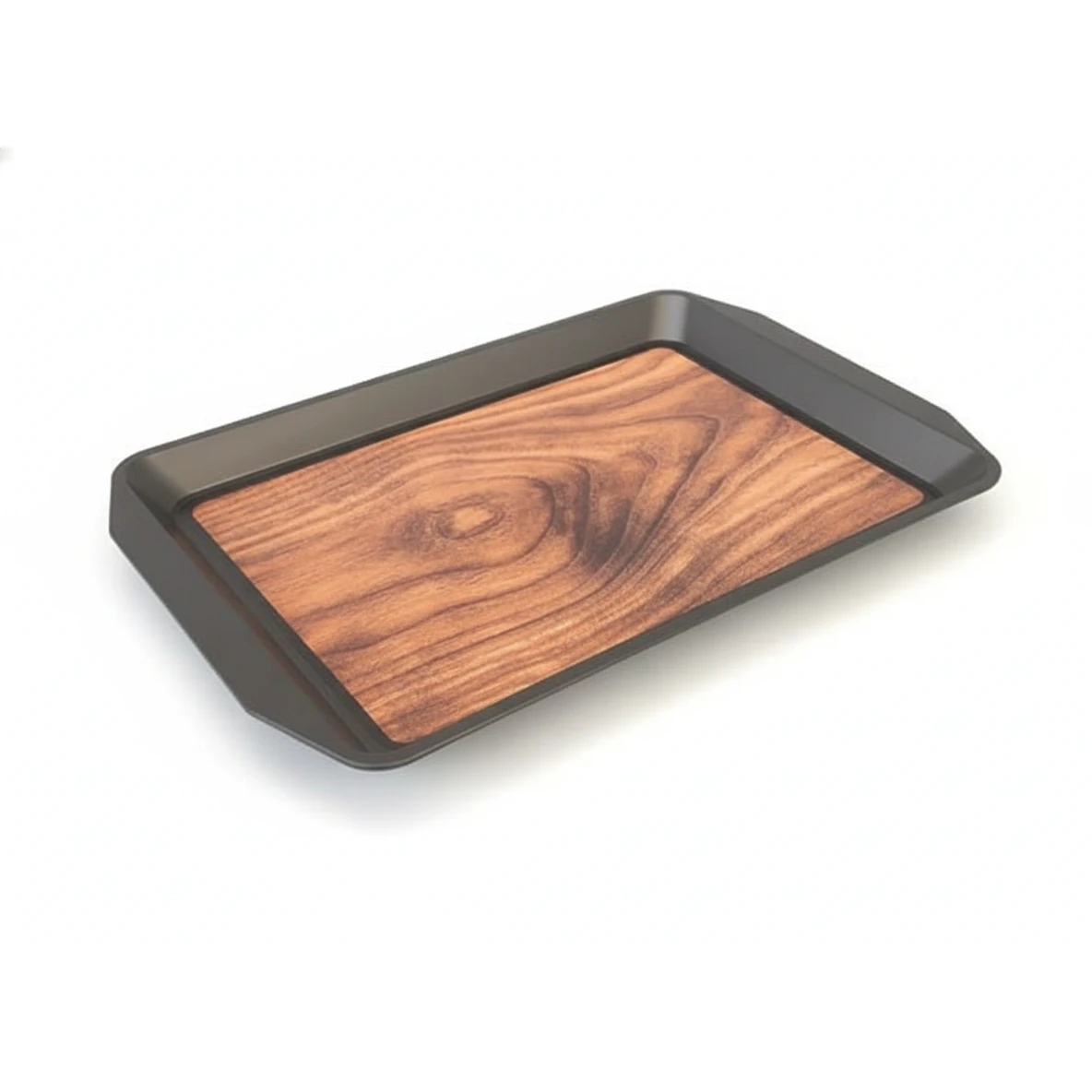 Anti Skid Tray - Heavy | Rectangle | Wooden Finish with Side Ears — view 6