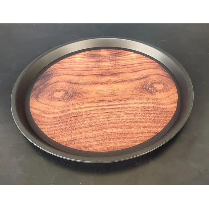Anti Skid Tray - Heavy | Round | Wooden Finish with Side Ears | 16" — view 8
