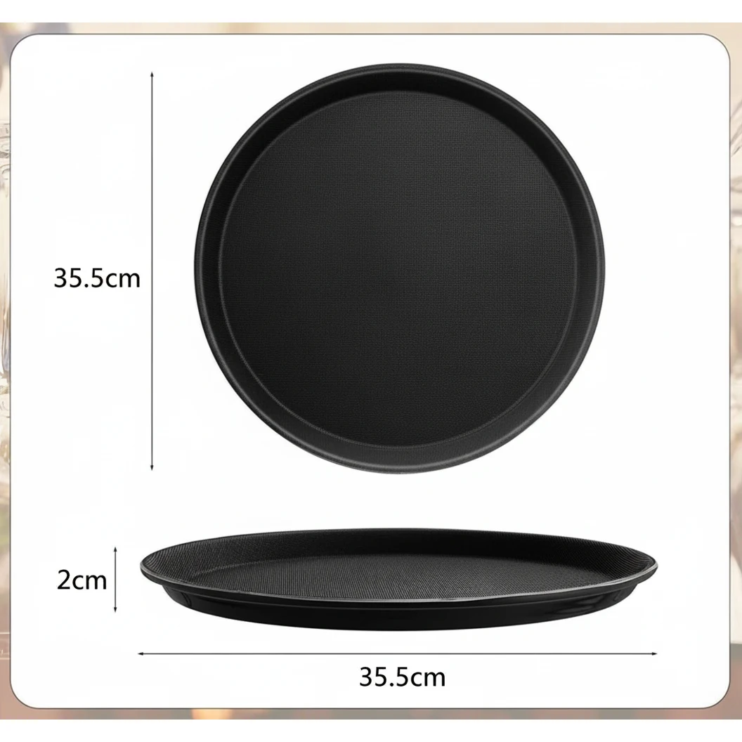 Anti Skid Tray - Regular | Round| Black | 14" — view 2