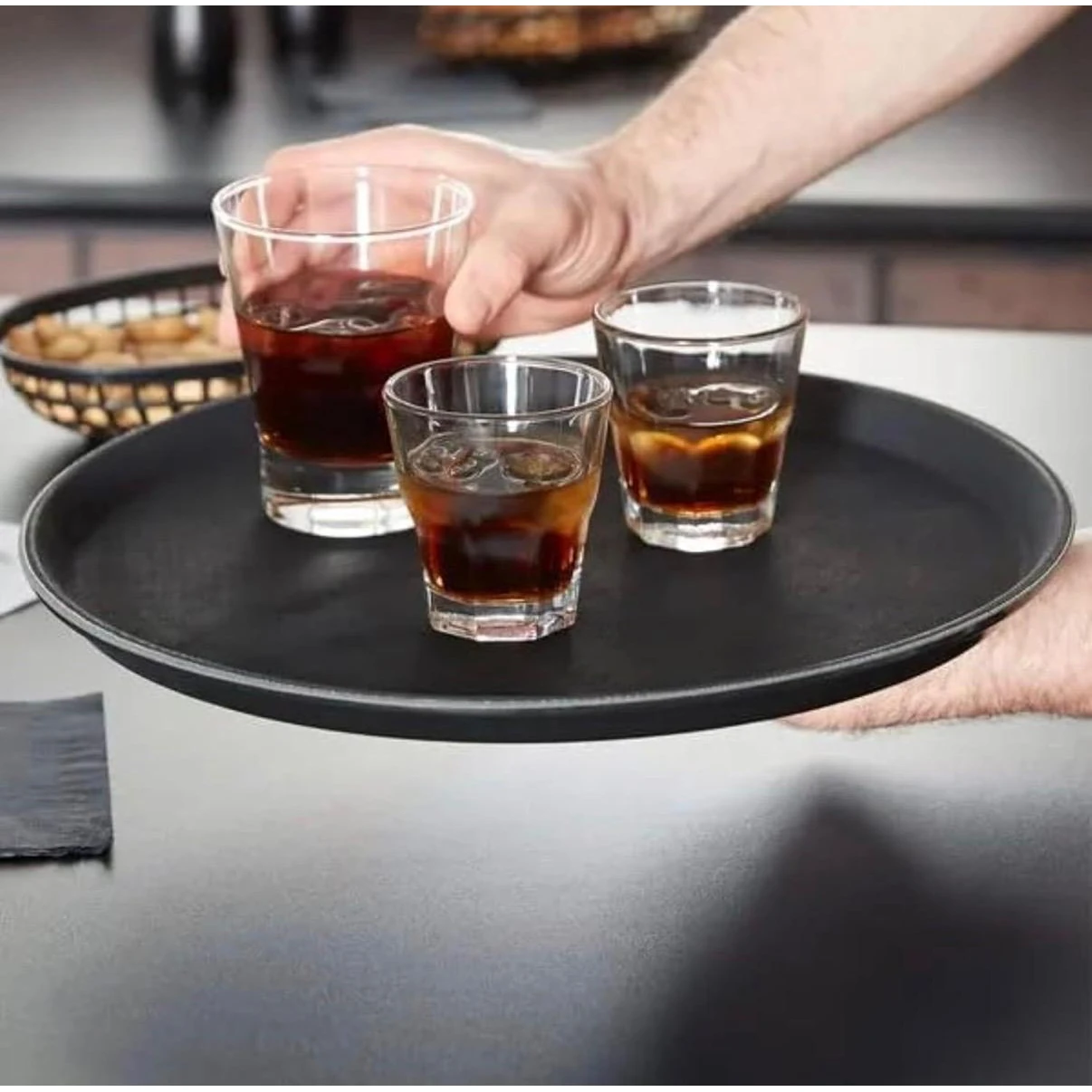 Anti Skid Tray - Regular | Round| Black | 16" — view 3