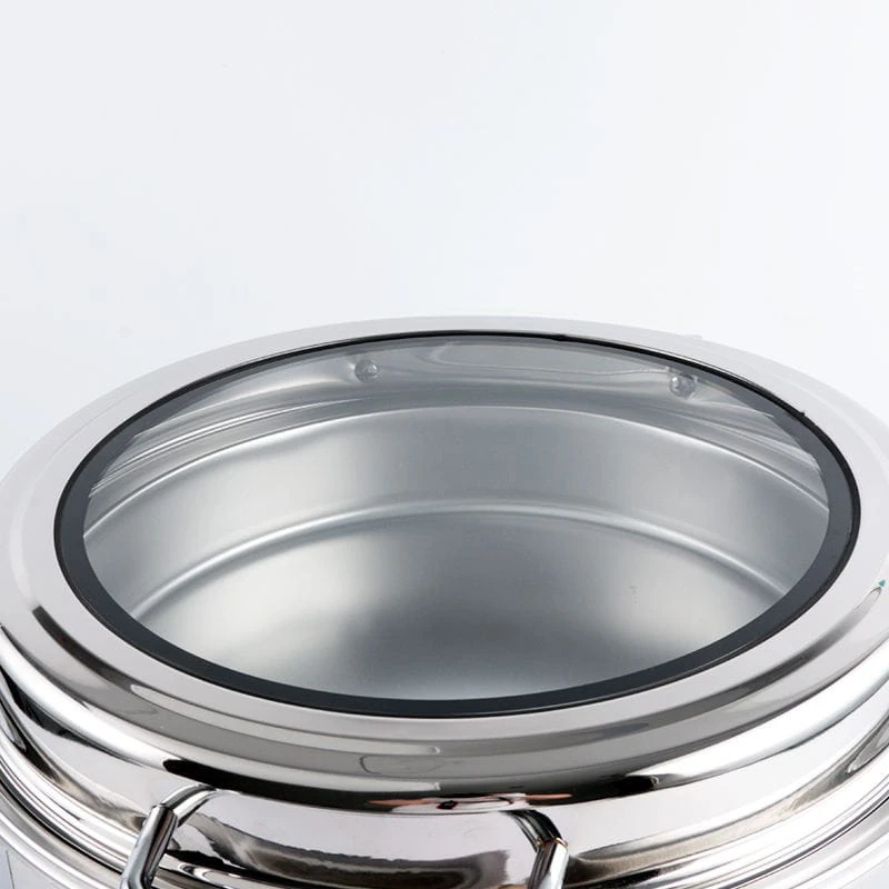 Chafing Dish Round 6L with Gel Based Heating + Transparent Lid + Hydraulic Soft Close (1 GN Pan of 65mm) — view 5