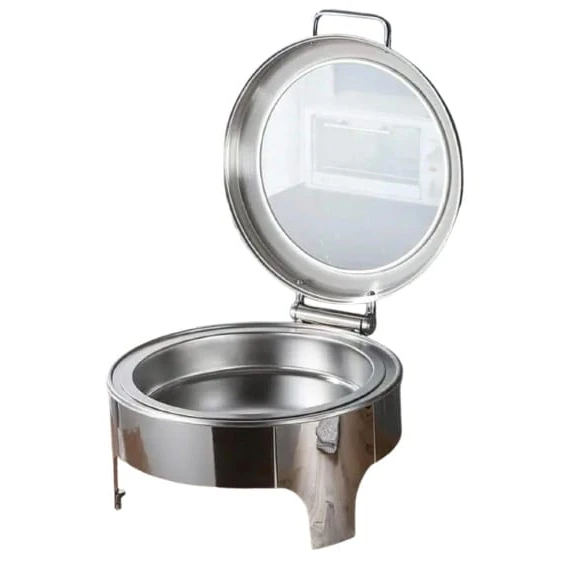 Chafing Dish Round 6L with Gel Based Heating + Transparent Lid + Hydraulic Soft Close (1 GN Pan of 65mm) — view 8