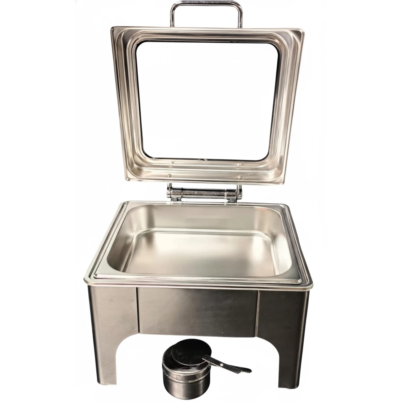 Chafing Dish Square 6L with Gel Based Heating + Transparent Lid + Hydraulic Soft Close (1 GN Pan of 2/3 65mm) — view 8