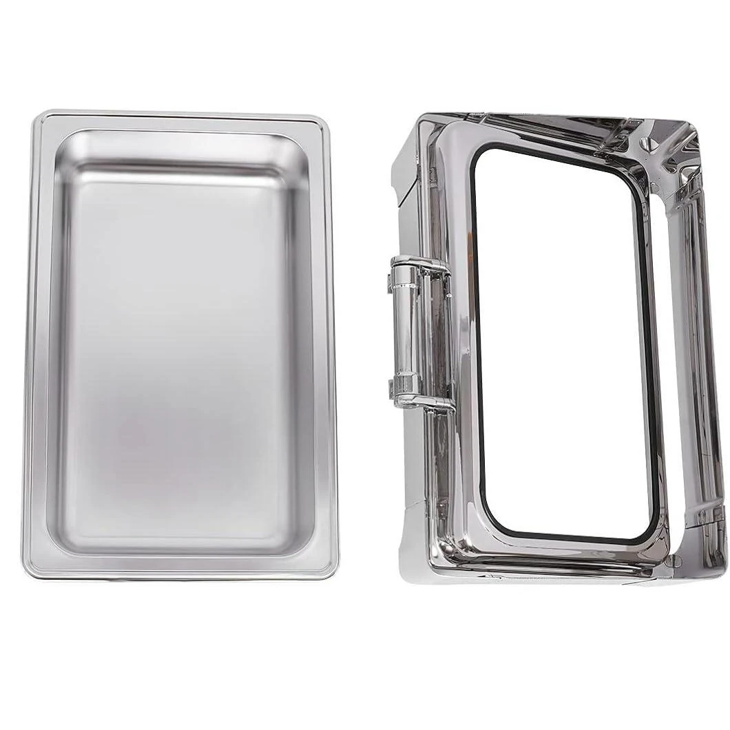 Digital Chafing Dish Rectangle 9L with Inbuilt Heater + Transparent Lid + Hydraulic Soft Close (1 GN Pans of 1/1 65mm) — view 4