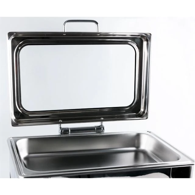 Digital Chafing Dish Rectangle 9L with Inbuilt Heater + Transparent Lid + Hydraulic Soft Close (1 GN Pans of 1/1 65mm) — view 5