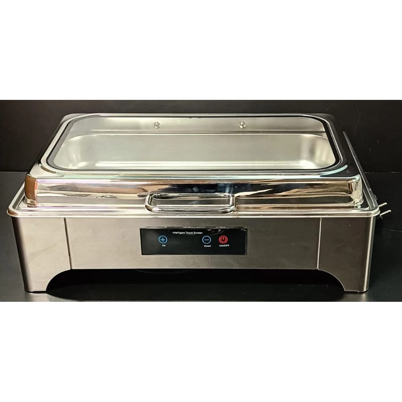 Digital Chafing Dish Rectangle 9L with Inbuilt Heater + Transparent Lid + Hydraulic Soft Close (1 GN Pans of 1/1 65mm) — view 10
