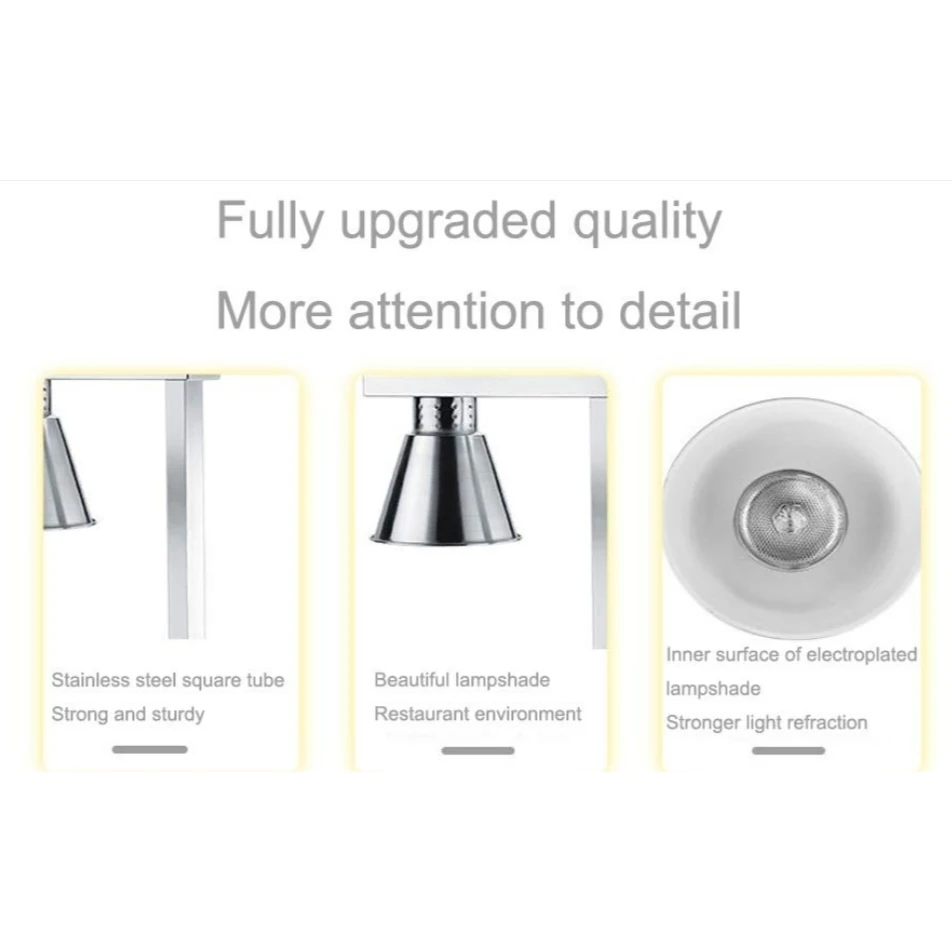 Electric Food Lamp Warmer - Double Head | Top + Bottom Heating — view 7