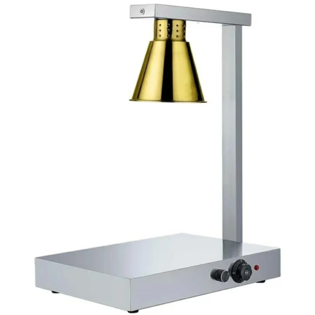 Electric Food Lamp Warmer - Single Head | Top + Bottom Heating — Gold