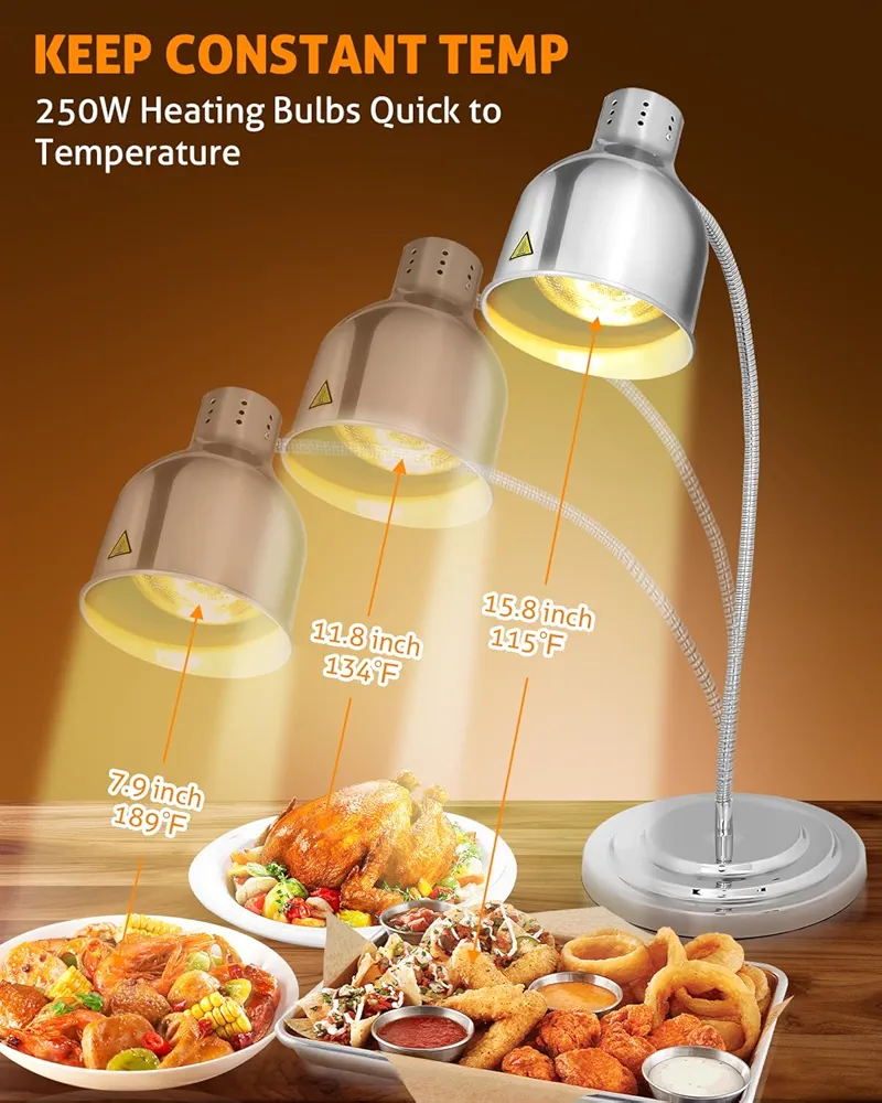 Electric Food Lamp Warmer - Tiltable U Shaped Standing Lamp (Height: 86cm) — view 5