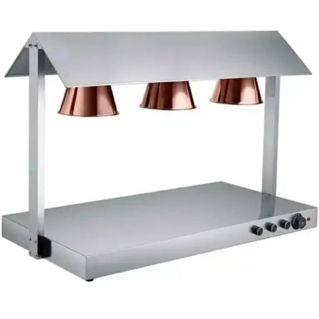 Electric Food Lamp Warmer - Triple Head | Top + Bottom Heating — Rose Gold