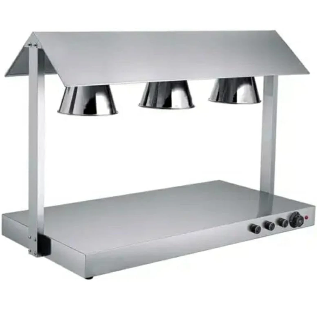 Electric Food Lamp Warmer - Triple Head | Top + Bottom Heating