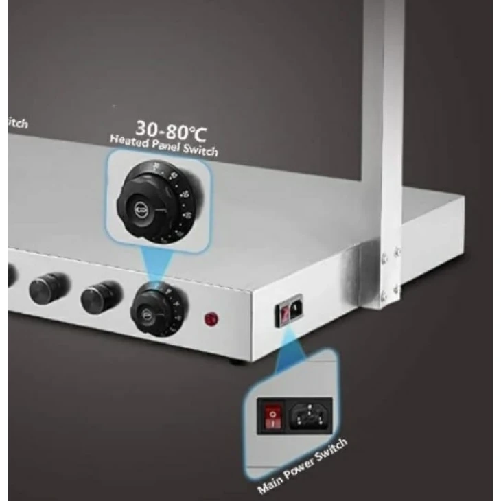Electric Food Lamp Warmer - Triple Head | Top + Bottom Heating — view 6