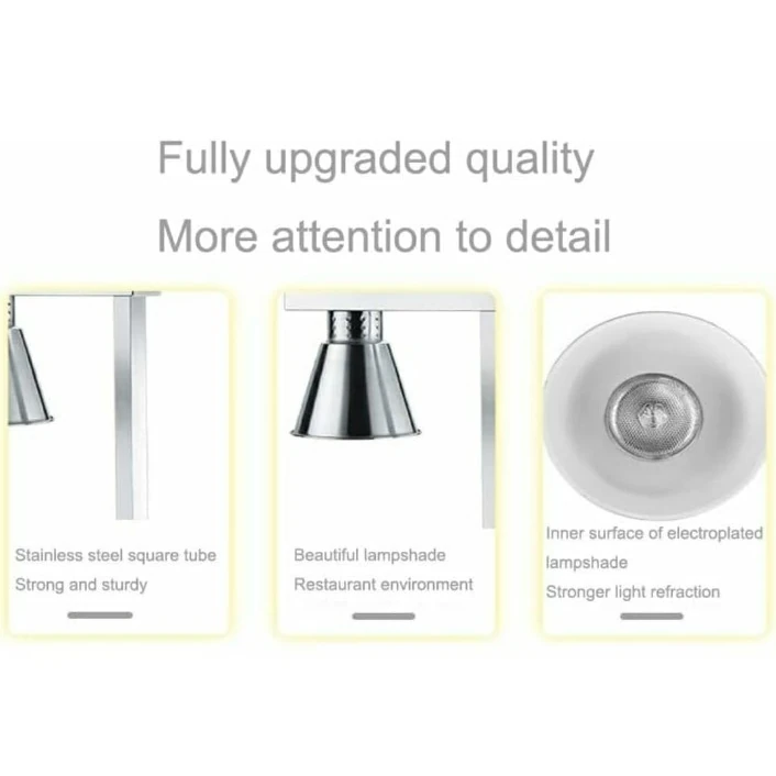Electric Food Lamp Warmer - Triple Head | Top + Bottom Heating — view 7