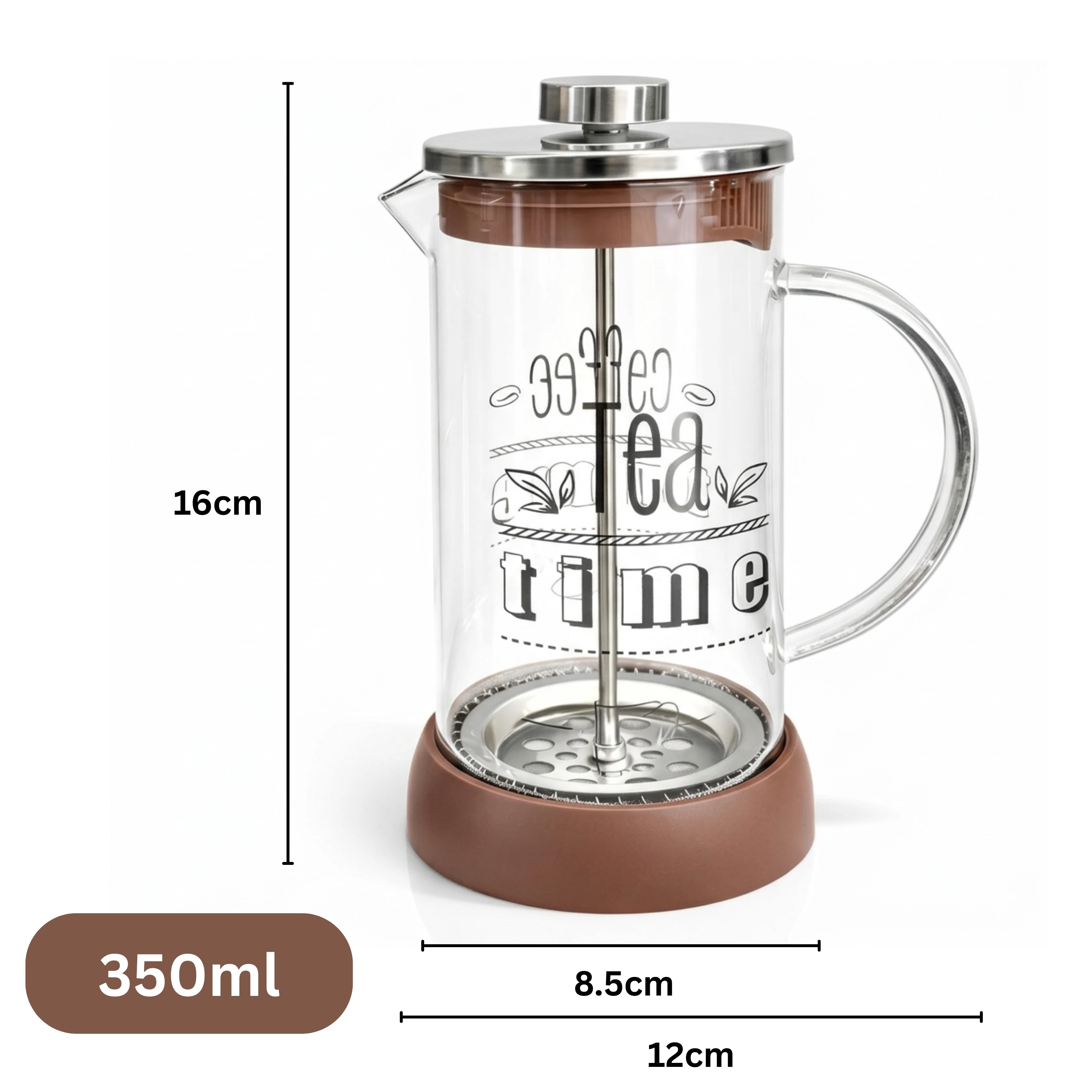 Tea/Coffee Plunger - Brown Base New Model — view 2