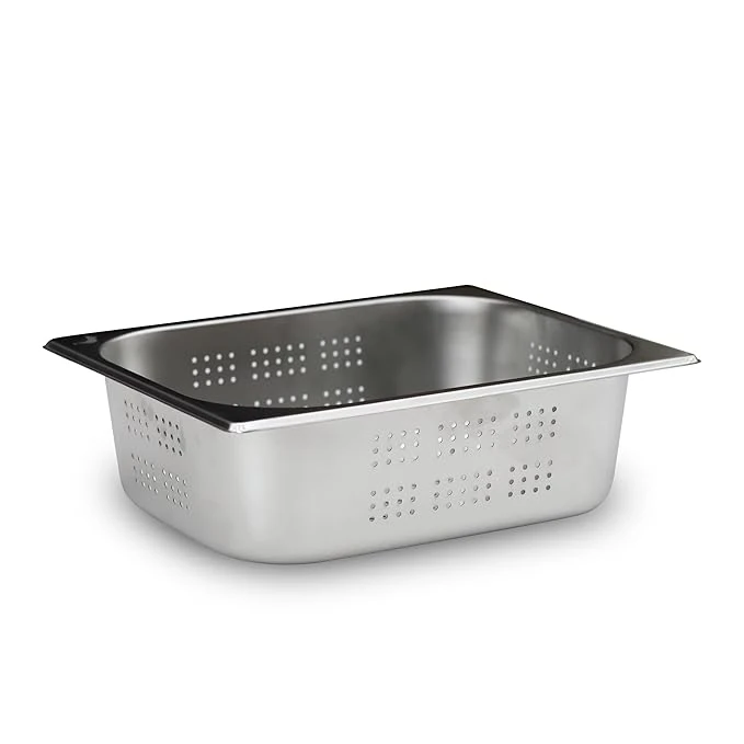 SS GN Pan Perforated 1/2 — {"Size":"100mm Depth","Capacity":"8.6L"}