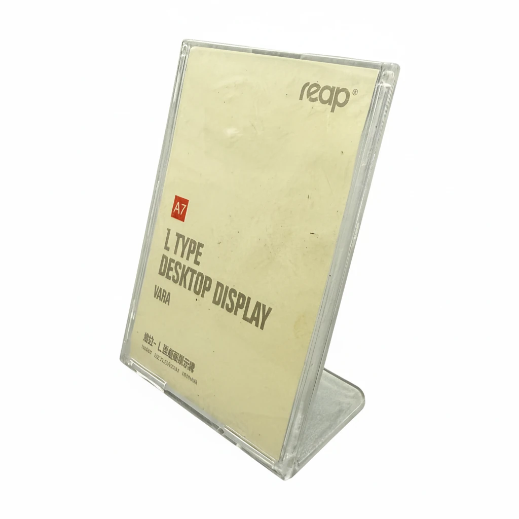 Acrylic L-Shaped Menu Display Stand
