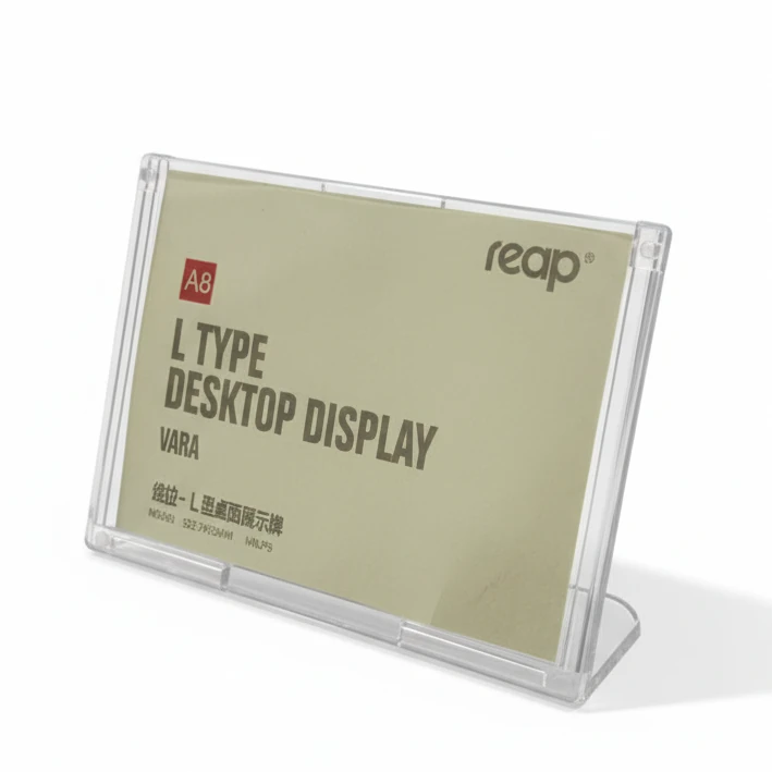 Acrylic L-Shaped Menu Display Stand — A8-Horizontal